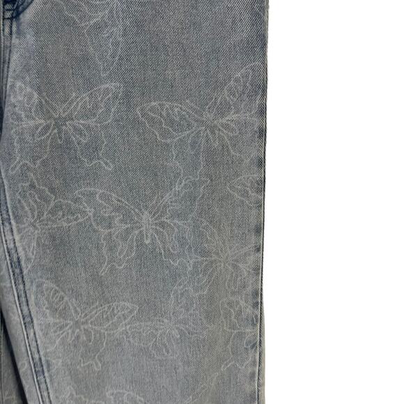 Pacsun NWT Women's Size 27 Light Wash Butterfly Print 90s Boyfriend Jeans - Picture 5 of 11